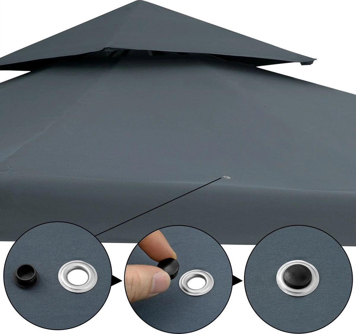 Casaria Paviljoen Lorca 3x3m - UV-bescherming 50+ Metaal - Antraciet 10 Casaria Paviljoen Lorca 3x3m - UV-bescherming 50+ Metaal - Antraciet - Afbeelding 8