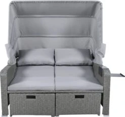 Polyrattan Patio Rieten Meubels Set Voor 2 Personen-Outdoor Rattan Sofa Set Met Intrekbare Luifel-lounge Bank-PE Rotan Loveseat Voor Achtertuin Veranda Tuin Zwembad Balkon-grijs -Meubel Verkoop 1200x1128 2