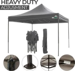 MaxxGarden Easy-up Partytent - 3x3m - Standaard - Waterdicht - Opvouwbaar - Inclusief Draagtas - Antraciet -Meubel Verkoop 1200x1137 4