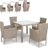 Casaria Polyrattan Tuinset - 4 Stoelen & Tafel 90x90 Cm - Beige Grijs -Meubel Verkoop 1200x1138 4