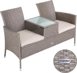 Casaria Tuinbank Polyrattan - 2-Zits Incl.Tafel - Weerbestendig Beige 16 Casaria Tuinbank Polyrattan - 2-Zits Incl.Tafel - Weerbestendig Beige -Meubel Verkoop 1200x1142 4