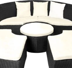 Casaria Polyrattan Zonne-Eiland Ø185cm – Incl. Kussens - Zwart Crème 34 Casaria Polyrattan Zonne-Eiland Ø185cm – Incl. Kussens - Zwart Crème -Meubel Verkoop 1200x1144