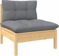 VidaXL 3-delige Loungeset Met Grijze Kussens Massief Grenenhout -Meubel Verkoop 1200x1148 4
