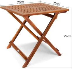 Casaria Bijzettafel Acacia Hout- Inklapbaar - 70x70x73 Cm Bruin -Meubel Verkoop 1200x1154 1