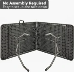 MaxxGarden Vouwtafel - Zwart - Rotanlook - 180x75x74 Cm -Meubel Verkoop 1200x1156 4