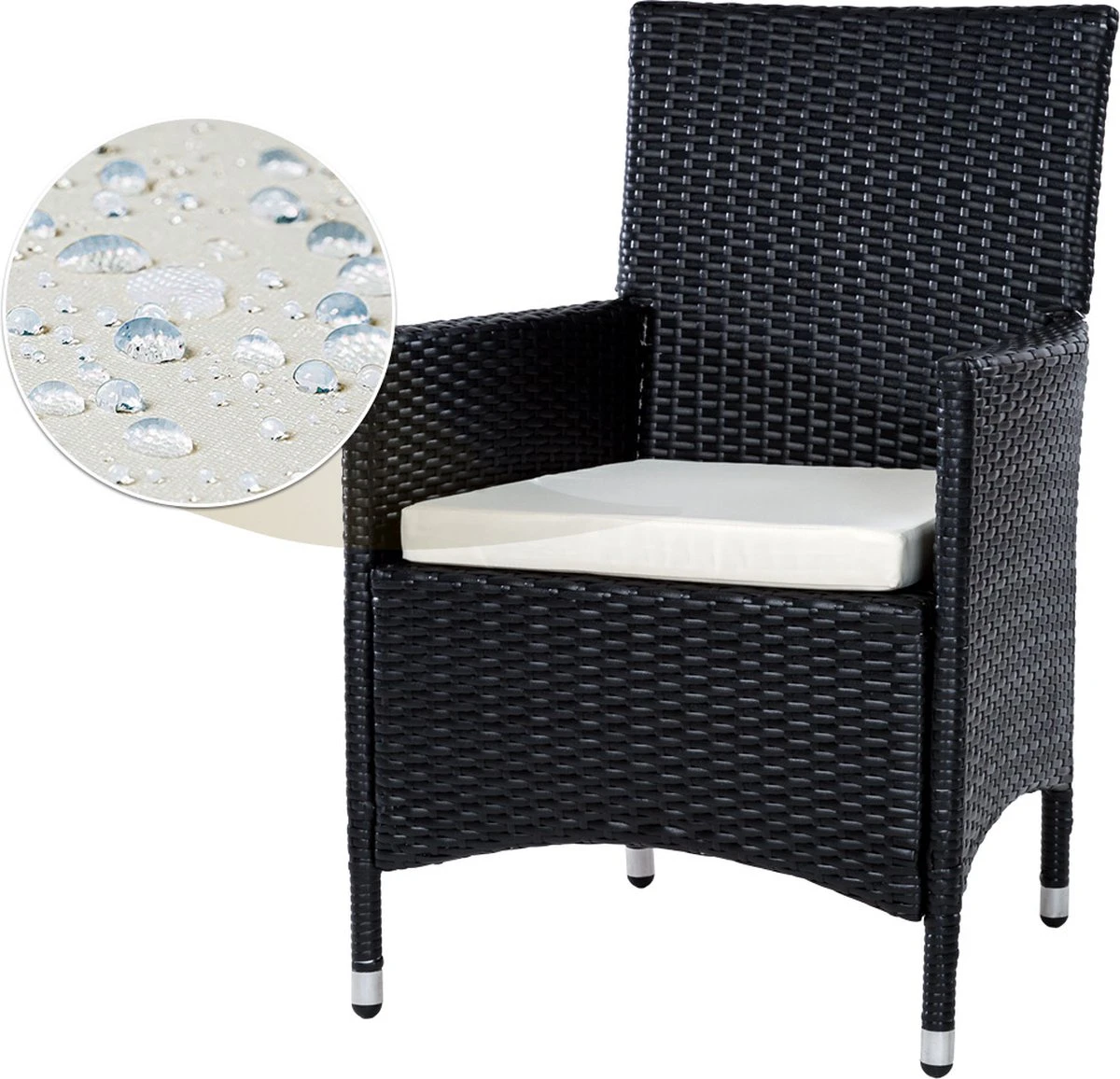 Tectake - Tuinmeubelset - 8 Persoons - Zwart 4 Tectake - Tuinmeubelset - 8 Persoons - Zwart - Afbeelding 2