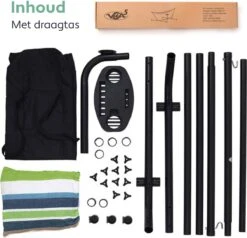 Vita5 Hangmat Met Standaard – 2 Persoons – Incl. Bekerhouder – 205kg Draaggewicht – Groen/Blauw -Meubel Verkoop 1200x1158 5