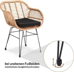 Casaria Polyrotan Kuipstoel Bali - Met Kussens – 2 Stuks -Meubel Verkoop 1200x1165