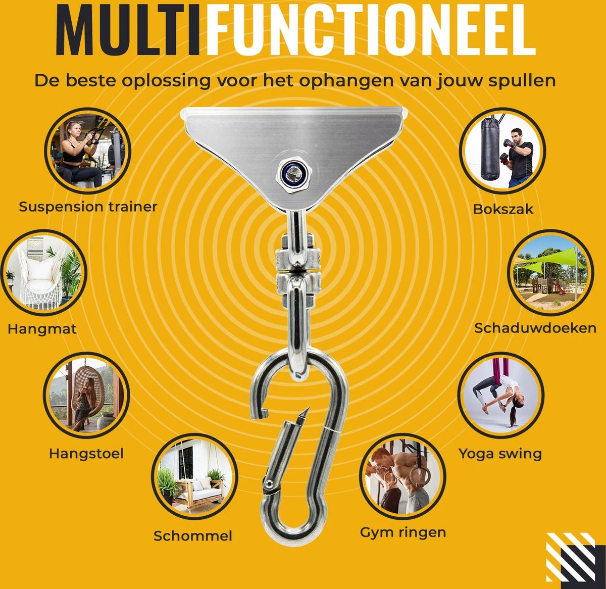 Itstrong® Plafondhaak Ophangsysteem Voor Binnen & Buiten – Ophanghaak Voor Bokszak – Schommel – Schommelstoel – Hangstoel - RVS 4 Itstrong® Plafondhaak Ophangsysteem Voor Binnen & Buiten – Ophanghaak Voor Bokszak – Schommel – Schommelstoel – Hangstoel - RVS - Afbeelding 2