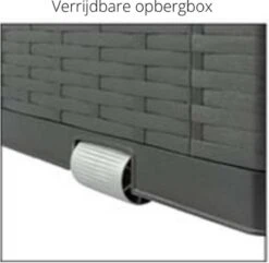 Verrijdbare Tuinkussen Opbergbox - Rattan Look - Zwart - 350 Liter -Meubel Verkoop 1200x1173 4
