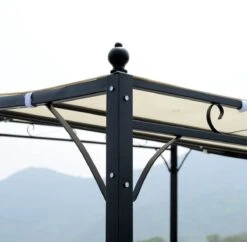 Outsunny Pergola Partytent Paviljoen Overkapping Tent Metaal Crème 297x297 Cm 84C-038 -Meubel Verkoop 1200x1175 1