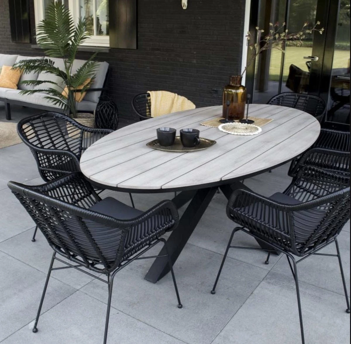 Ovale Tuintafel Cyprus 180cm | Wood | Polywood & Aluminium 6 Ovale Tuintafel Cyprus 180cm | Wood | Polywood & Aluminium - Afbeelding 4