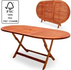 Merkloos Tuintafel Acaciahout - 160x85x75cm - FSC-gecertificeerd -Meubel Verkoop 1200x1180 1