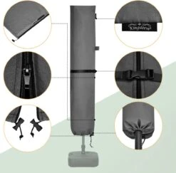 Kingsleeve Parasolhoes Tot Ø 330cm - Weerbestendig Robuust - Grijs -Meubel Verkoop 1200x1181 3
