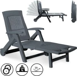 Casaria Ligstoel Zircone – Verstelbaar/Wielen Tot 120 Kg – Antraciet -Meubel Verkoop 1200x1184