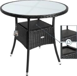 Casaria Polyrattan Bijzettafel 80cm Rond - 5mm Veiligheidsglas – Zwart 15 Casaria Polyrattan Bijzettafel 80cm Rond - 5mm Veiligheidsglas – Zwart -Meubel Verkoop 1200x1185 4