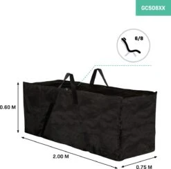 VONROC Premium Opbergtas Voor Tuinstoel/tuinset Kussens XL – 200x75x60cm – Voor 6 Tot 8 Kussens -Meubel Verkoop 1200x1186