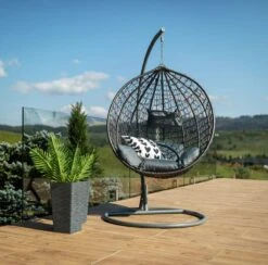 Bircim Hangstoel Ei/Egg-Vorm Met Dikke Kussens - Voor Binnen En Buiten - Incl. Standaard, Onderstel & Kussens - Antraciet 12 Bircim Hangstoel Ei/Egg-Vorm Met Dikke Kussens - Voor Binnen En Buiten - Incl. Standaard, Onderstel & Kussens - Antraciet -Meubel Verkoop 1200x1187