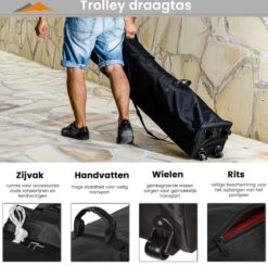 Easy Up Partytent - Partytent - Paviljoen - Partytent Opvouwbaar - Partytent 3x3 - Partytent Met Zijwanden - Inclusief Trolley - Waterdicht - UV 50+ Bescherming - Met Ramen - 16 Kg - Staal - Antraciet - 300 X 300 Cm -Meubel Verkoop 1200x1188 1