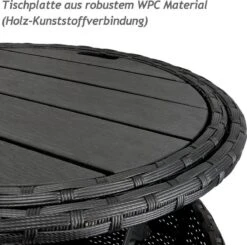 Casaria Polyrattan Zonne-Eiland Ø185cm – Incl. Kussens - Zwart Crème 33 Casaria Polyrattan Zonne-Eiland Ø185cm – Incl. Kussens - Zwart Crème -Meubel Verkoop 1200x1189 6