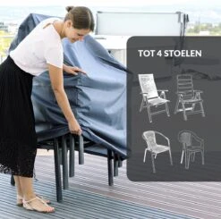 Chefarone Beschermhoes Tuinstoelen - Tuinstoelen Hoes - Tuinmeubelen - Weerbestendig - UV-bescherming - Grijs -Meubel Verkoop 1200x1190 4
