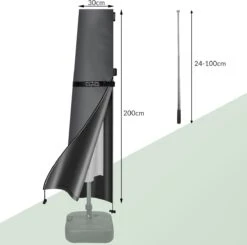 Kingsleeve Parasolhoes Tot Ø 330cm - Weerbestendig Robuust - Grijs -Meubel Verkoop 1200x1191 7