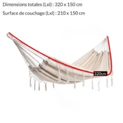Detex Hangmat Met Franjes - 320x150cm – Belastbaar Tot 300kg Beige -Meubel Verkoop 1200x1198 11