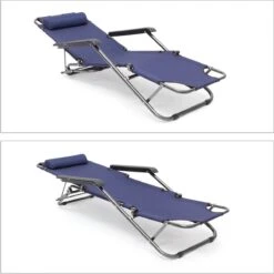 Relaxdays Ligstoel Inklapbaar - Ligbed Met Hoofdsteun - Strandstoel Verstelbaar - Camping - Donkerblauwe -Meubel Verkoop 1200x1198 3