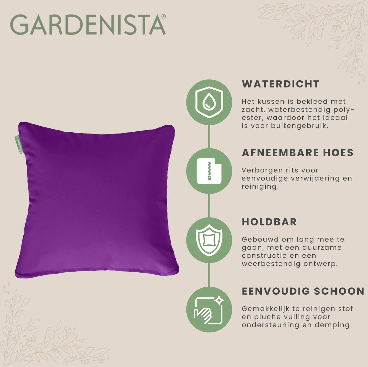Gardenista Sierkussens - Hollow Fibre Gevuld 45cm Binnenkussen - Tuinkussens Voor Binnen En Buiten - Kussentjes Woonkamer 8 Gardenista Sierkussens - Hollow Fibre Gevuld 45cm Binnenkussen - Tuinkussens Voor Binnen En Buiten - Kussentjes Woonkamer - Afbeelding 7