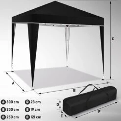 Sens Design Partytent Opvouwbaar - 3 X 3m - Zwart -Meubel Verkoop 1200x1199 9