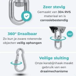 AVINT GOODS RVS Ophangsysteem Plafondhaak Bokszak – Schroefhaak & Ophanghaak Hangstoel – Muurhaak Binnen & Buiten - 550KG -Meubel Verkoop 1200x1200 103