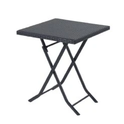 Merkloos 3-delige Bistroset Poly Rattan - Inklapbaar - Balkon Tuinmeubelset - Zwart -Meubel Verkoop 1200x1200 1050