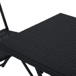 Merkloos 3-delige Bistroset Poly Rattan - Inklapbaar - Balkon Tuinmeubelset - Zwart -Meubel Verkoop 1200x1200 1051