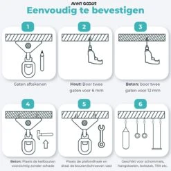 AVINT GOODS RVS Ophangsysteem Plafondhaak Bokszak – Schroefhaak & Ophanghaak Hangstoel – Muurhaak Binnen & Buiten - 550KG -Meubel Verkoop 1200x1200 107