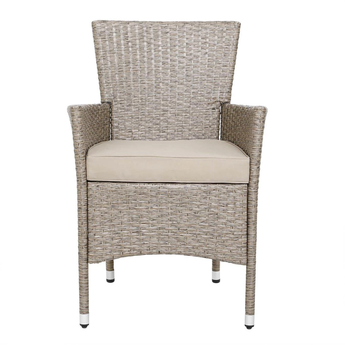 Casaria Polyrattan Tuinset - 4 Stoelen & Tafel 90x90 Cm - Beige Grijs 14 Casaria Polyrattan Tuinset - 4 Stoelen & Tafel 90x90 Cm - Beige Grijs - Afbeelding 12