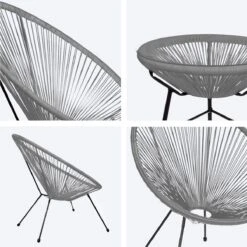 LifeGoods Acapulco Bistroset - 3-Delig - Tuinset Met Bijzettafel - Grijs -Meubel Verkoop 1200x1200 1106