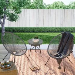 LifeGoods Acapulco Bistroset - 3-Delig - Tuinset Met Bijzettafel - Grijs -Meubel Verkoop 1200x1200 1107
