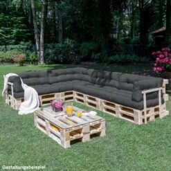 Beautissu Style – Palletkussen Set – 1x Zitkussen 120x80 Cm & 1x Rugkussen 120x40 Cm – Graphiet Grijs -Meubel Verkoop 1200x1200 1257