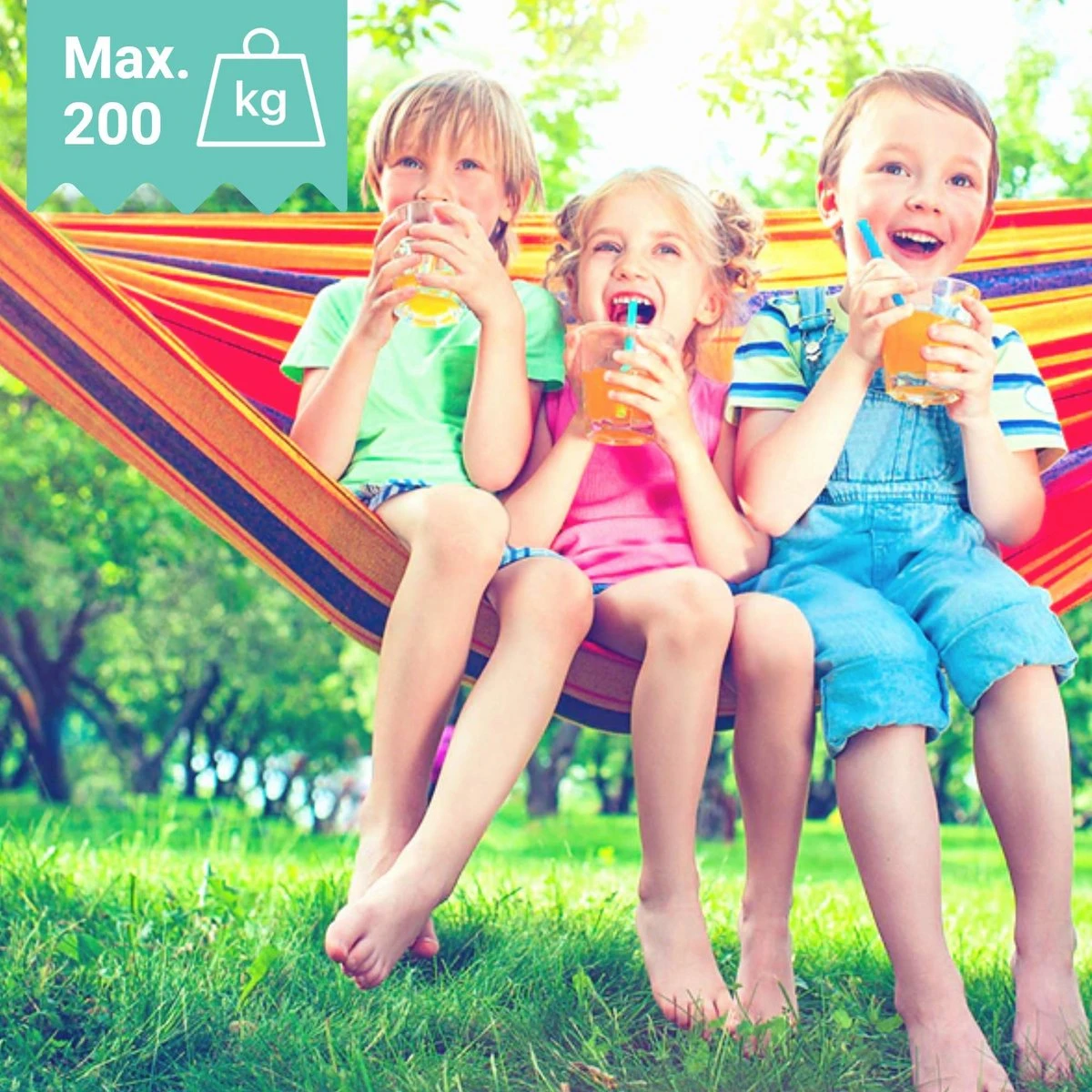 Dubbele Hangmat Rood - 1 Of 2 Persoons - Lig Oppervlak 190x150cm - Lengte 260cm 4 Dubbele Hangmat Rood - 1 Of 2 Persoons - Lig Oppervlak 190x150cm - Lengte 260cm - Afbeelding 2