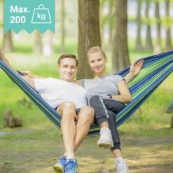 Dubbele Hangmat Blauw - 1 Of 2 Persoons - Lig Oppervlak 190x150cm - Lengte 260cm -Meubel Verkoop 1200x1200 1335