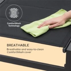 Blumfeldt Renazzo Lounge Ligstoel - Ligbed Voor De Tuin - Aluminium Tuinstoel - 6 Standen - Waterafstotend - Bekleding Van 70 % Pvc En 30 % Polyetheen - Zwart -Meubel Verkoop 1200x1200 156