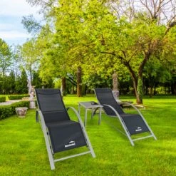 MaxxGarden Ligbed Set - 2 Stuks Zwart - Met Tafel - Sun Loungers - Loungebed -Meubel Verkoop 1200x1200 168