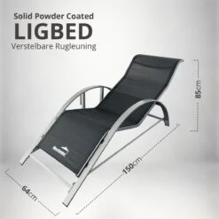 MaxxGarden Ligbed Set - 2 Stuks Zwart - Met Tafel - Sun Loungers - Loungebed -Meubel Verkoop 1200x1200 169