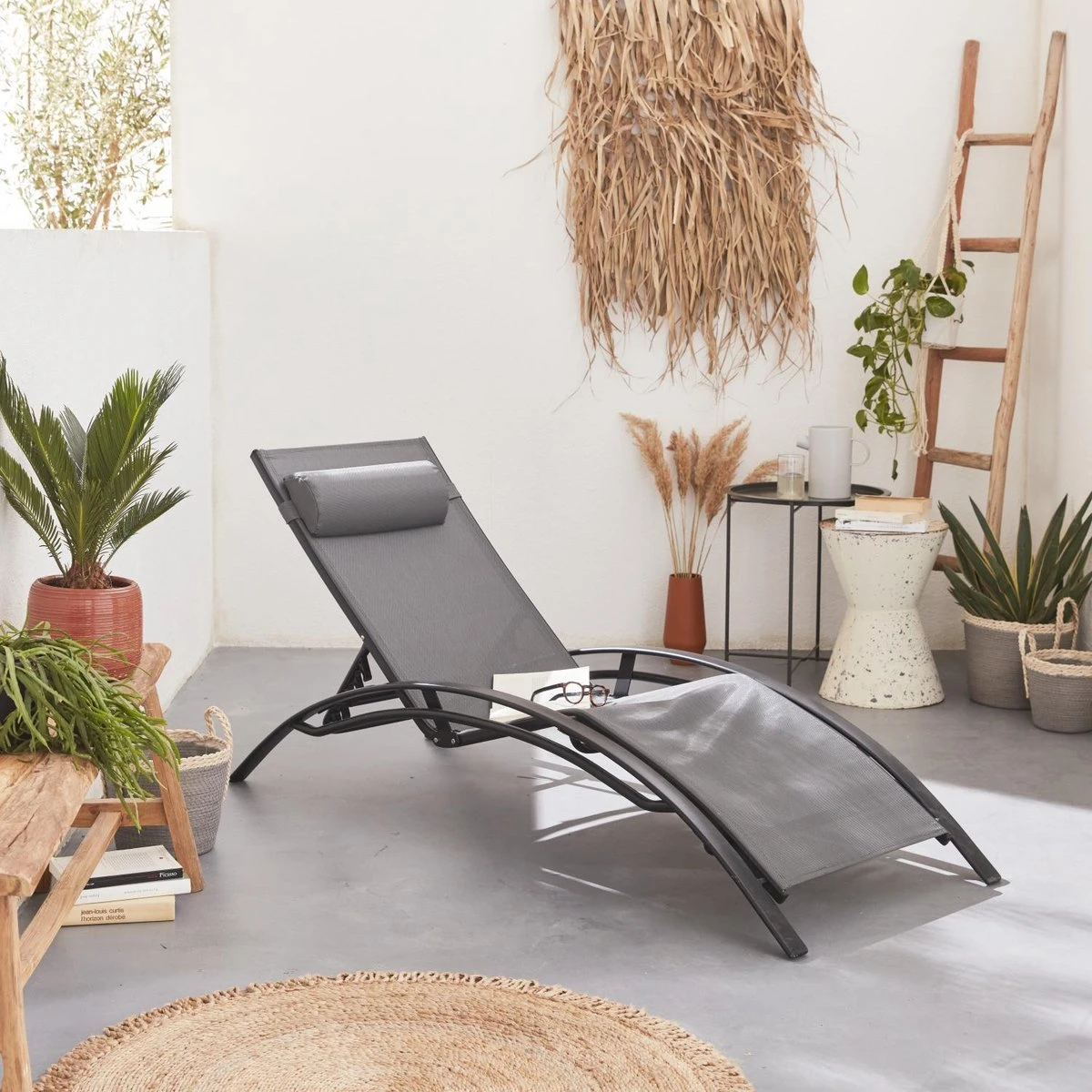 Alice's Garden Louisa Ligstoelen - Aluminium/Textileen - 1,67 M - Antraciet/Grijs 4 Alice's Garden Louisa Ligstoelen - Aluminium/Textileen - 1,67 M - Antraciet/Grijs - Afbeelding 2