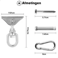 Luxe Ophangsysteem - 180° Schommelen, 360° Roteerbaar - Plafondhaak - Ophanghaak - Hangstoel Buiten - Hangstoel Binnen – Schommelstoel - Schommel - Bokszakken - RVS - Nederlandse Handleiding - 16 Luxe Ophangsysteem - 180° Schommelen, 360° Roteerbaar - Plafondhaak - Ophanghaak - Hangstoel Buiten - Hangstoel Binnen – Schommelstoel - Schommel - Bokszakken - RVS - Nederlandse Handleiding - -Meubel Verkoop 1200x1200 184