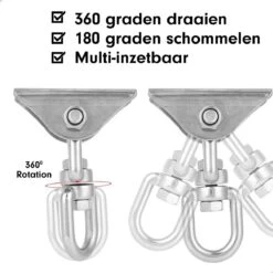Luxe Ophangsysteem - 180° Schommelen, 360° Roteerbaar - Plafondhaak - Ophanghaak - Hangstoel Buiten - Hangstoel Binnen – Schommelstoel - Schommel - Bokszakken - RVS - Nederlandse Handleiding - 18 Luxe Ophangsysteem - 180° Schommelen, 360° Roteerbaar - Plafondhaak - Ophanghaak - Hangstoel Buiten - Hangstoel Binnen – Schommelstoel - Schommel - Bokszakken - RVS - Nederlandse Handleiding - -Meubel Verkoop 1200x1200 186