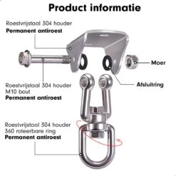 Luxe Ophangsysteem - 180° Schommelen, 360° Roteerbaar - Plafondhaak - Ophanghaak - Hangstoel Buiten - Hangstoel Binnen – Schommelstoel - Schommel - Bokszakken - RVS - Nederlandse Handleiding - 21 Luxe Ophangsysteem - 180° Schommelen, 360° Roteerbaar - Plafondhaak - Ophanghaak - Hangstoel Buiten - Hangstoel Binnen – Schommelstoel - Schommel - Bokszakken - RVS - Nederlandse Handleiding - -Meubel Verkoop 1200x1200 189
