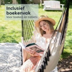 Vita5 XXL Hangstoel | Binnen&Buiten Hangnest | Incl. 2 Kussens En Boekenvak | Volwassenen&Kinderen | Hangmatstoel Tot 225kg | Beige -Meubel Verkoop 1200x1200 199