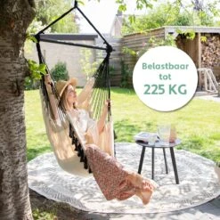 Vita5 XXL Hangstoel | Binnen&Buiten Hangnest | Incl. 2 Kussens En Boekenvak | Volwassenen&Kinderen | Hangmatstoel Tot 225kg | Beige -Meubel Verkoop 1200x1200 201