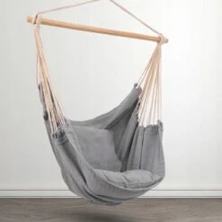 RENALUX Hangstoel Buiten En Binnen - Hangstoel Voor Binnen - Hangstoel Zonder Standaard - Hangstoel Cocoon - Gratis 2 Zachte Kussens - 150 KG - Grijs -Meubel Verkoop 1200x1200 207